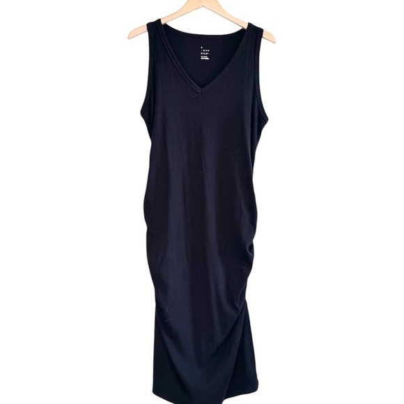 🌈 6/$60 A New Day Below The Knee Length Ribbed Ruched Bodycon Dress Size XXL - Picture 1 of 5